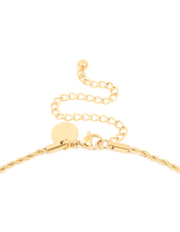 Waterproof Gold Plated Stainless Steel Cubic Zirconia Celestial Etched Tab Necklace - link has visual effect only