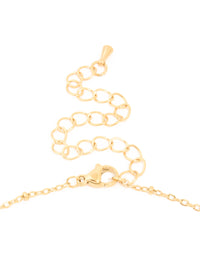 Waterproof Gold Plated Stainless Steel Green Semi Precious Stone Boho Disc Necklace - link has visual effect only