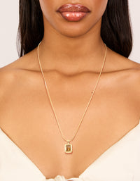 Waterproof Gold Plated Stainless Steel Tigers Eye Semi Precious Stone Disc Necklace - link has visual effect only