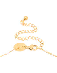 Waterproof Gold Plated Stainless Steel Pink Semi Precious Stone Sunray Necklace - link has visual effect only