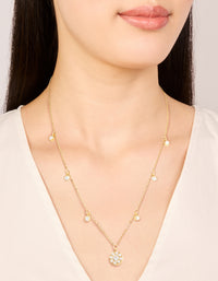 Waterproof Gold Plated Stainless Steel Cubic Zirconia Droplet Pendant Necklace - link has visual effect only