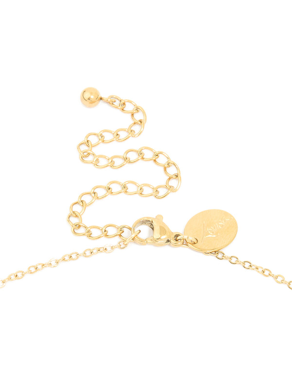 Waterproof Gold Plated Stainless Steel Rose Quartz Semi Precious Stone Chip Necklace