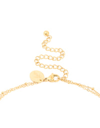 Waterproof Gold Plated Stainless Steel Pear Shaped & Celestial Layered Necklace - link has visual effect only