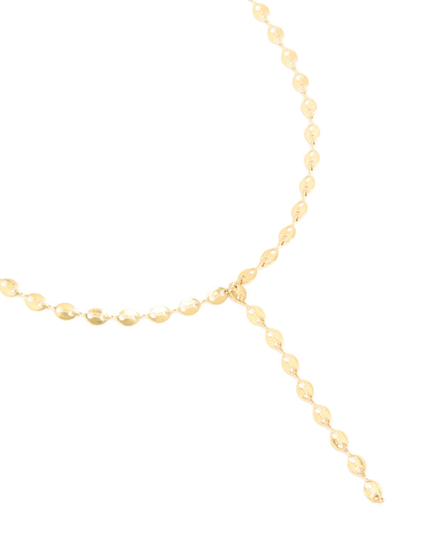 Waterproof Gold Plated Stainless Steel Marina Chain Y-Necklace