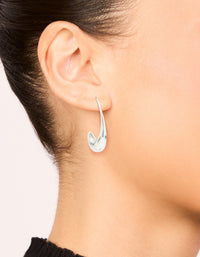 Waterproof Stainless Steel Thick Half Hoop Earrings - link has visual effect only