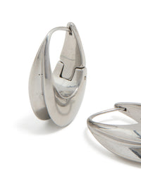 Waterproof Stainless Steel Oval Concave Huggie Earrings - link has visual effect only
