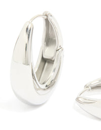 Waterproof Stainless Steel Oval Hinged Hoop Earrings - link has visual effect only
