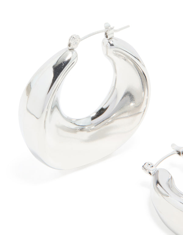 Waterproof Stainless Steel Large Hoop Earrings