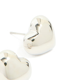 Waterproof Stainless Steel Small Chunky Heart Stud Earrings - link has visual effect only