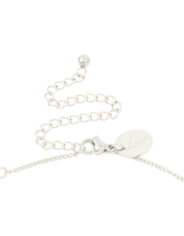 Waterproof Stainless Steel Pearl Station Necklace