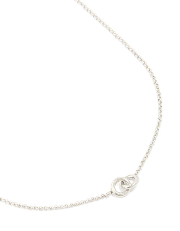 Waterproof Stainless Steel Interlock Loops Pendant Necklace