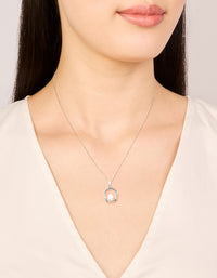 Waterproof Stainless Steel Freshwater Molten Hoop Pearl Centre Pendant Necklace - link has visual effect only