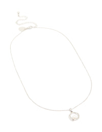 Waterproof Stainless Steel Freshwater Molten Hoop Pearl Centre Pendant Necklace - link has visual effect only