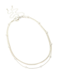 Waterproof Stainless Steel Snake Chain & Ball Charm Layered Necklace - link has visual effect only