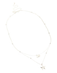 Waterproof Stainless Steel Starfish & Shell Layered Necklace - link has visual effect only