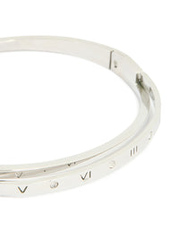 Waterproof Stainless Steel Diamante Roman Numeral Hinge Bangle - link has visual effect only