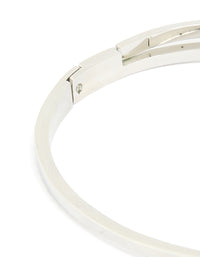 Waterproof Stainless Steel Diamante Roman Numeral Hinge Bangle - link has visual effect only