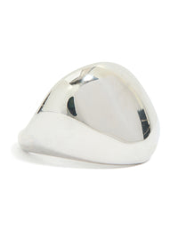 Waterproof Stainless Steel Smooth Pebble Ring - link has visual effect only