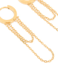 Waterproof Gold Plated Stainless Steel Multi Chain Huggie Earrings - link has visual effect only