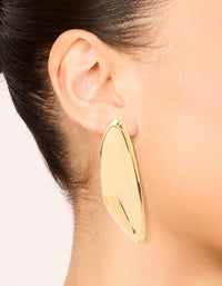 Waterproof Gold Plated Stainless Steel Shield Stud Earrings - link has visual effect only