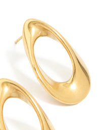 Waterproof Gold Plated Stainless Steel Mini Open Teardrop Earrings - link has visual effect only