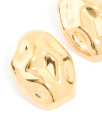 Waterproof Gold Plated Stainless Steel Pebble Stud Earrings - link has visual effect only
