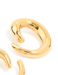 Waterproof Gold Plated Stainless Steel Swirl Statement Stud Earrings - link has visual effect only