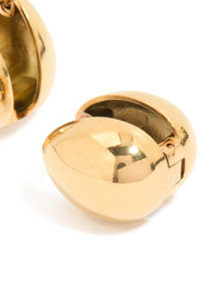 Waterproof Gold Plated Stainless Steel Chunky Pebble Huggie Earrings - link has visual effect only