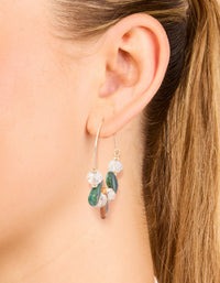 Gold Genuine Shell & Beaded Alternating Hoop Earrings - link has visual effect only