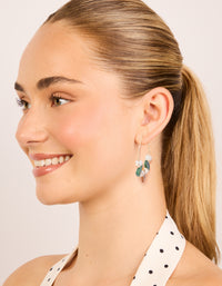 Gold Genuine Shell & Beaded Alternating Hoop Earrings - link has visual effect only