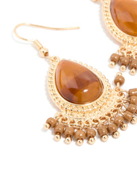 Gold Acrylic Teardrop Earrings - link has visual effect only