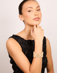 Gold Diamante Filigree Stretch Bracelet - link has visual effect only