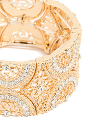 Gold Diamante Filigree Stretch Bracelet - link has visual effect only