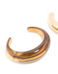 Brown Acrylic & Gold Wrist Cuffs 2-Pack - link has visual effect only