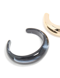 Gold & Black Acrylic Wrist Cuffs 2-Pack - link has visual effect only