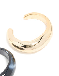 Gold & Black Acrylic Wrist Cuffs 2-Pack - link has visual effect only