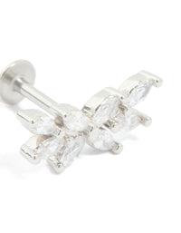 Titanium Cubic Zirconia Floral Crawler Single Flat Back Stud - link has visual effect only