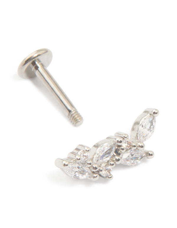 Titanium Cubic Zirconia Vine Crawler Single Flat Back Stud