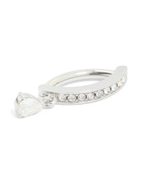 Surgical Steel Cubic Zirconia Curved Drop Belly Ring - link has visual effect only
