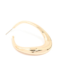 Gold Medium 3D Round Stud Earrings - link has visual effect only