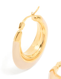 Waterproof Gold Plated Stainless Steel Short Enamel Hoop Earrings - link has visual effect only