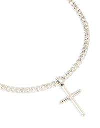 Waterproof Stainless Steel Smooth Plain Cross Necklace - link has visual effect only
