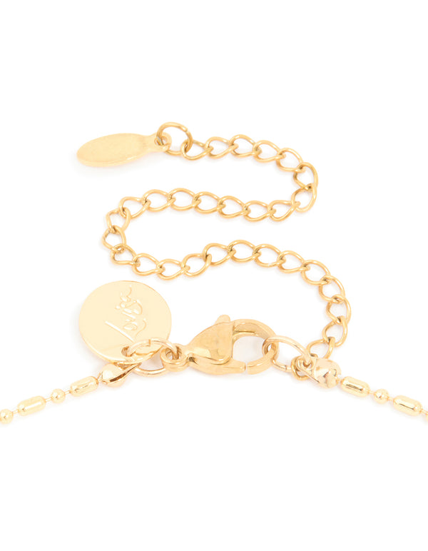 Waterproof Gold Plated Stainless Steel Tiger Eyes Semi Precious Stone Pendant Necklace