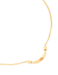 Waterproof Gold Plated Stainless Steel Tiger's Eye Bar Necklace - link has visual effect only
