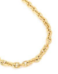 Waterproof Gold Plated Stainless Steel Thick Chain Necklace - link has visual effect only