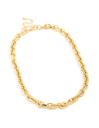 Waterproof Gold Plated Stainless Steel Thick Chain Necklace - link has visual effect only