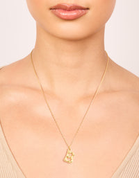 Waterproof Gold Plated Stainless Steel Bamboo Letter B Necklace - link has visual effect only