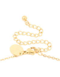 Waterproof Gold Plated Stainless Steel Bamboo Letter J Necklace - link has visual effect only