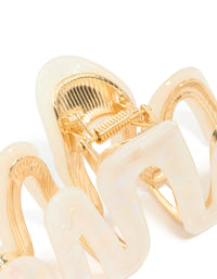 Gold Acrylic Pearl Squiggle Claw Clip - link has visual effect only