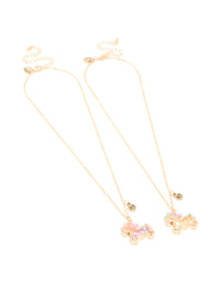 Kids Gold Shaker Unicorn Necklaces 2-Pack - link has visual effect only